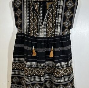 Anthropologie Black and Gold Dress
